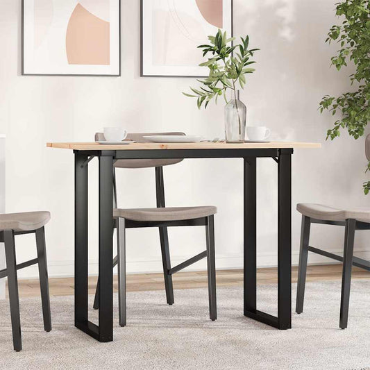 Dining Table O-Frame 100x50x75 cm Solid Wood Pine and Steel