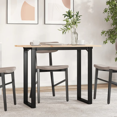 Dining Table O-Frame 100x50x75 cm Solid Wood Pine and Steel