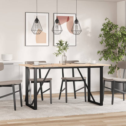 Dining Table O-Frame 140x80x75 cm Solid Wood Pine and Steel