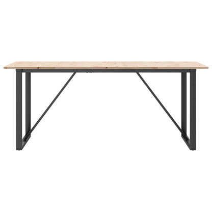 Dining Table O-Frame 180x90x75 cm Solid Wood Pine and Steel