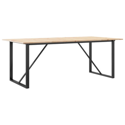 Dining Table O-Frame 200x100x75 cm Solid Wood Pine and Steel
