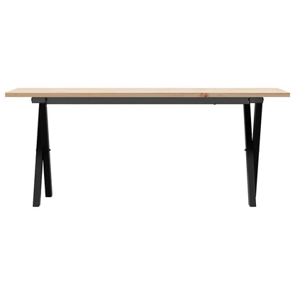 Coffee Table X-Frame 110x40x45 cm Solid Wood Pine and Steel