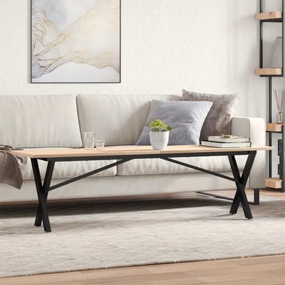 Coffee Table X-Frame 160x40x45 cm Solid Wood Pine and Steel