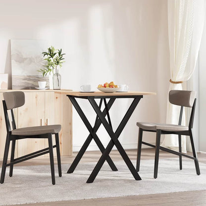 Dining Table X-Frame 70x70x75 cm Solid Wood Pine and Steel
