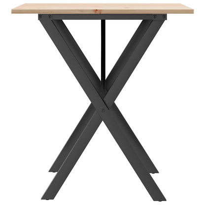 Dining Table X-Frame 70x70x75 cm Solid Wood Pine and Steel