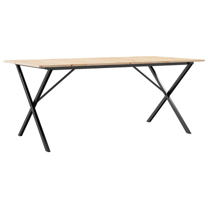 Dining Table X-Frame 180x90x75 cm Solid Wood Pine and Steel