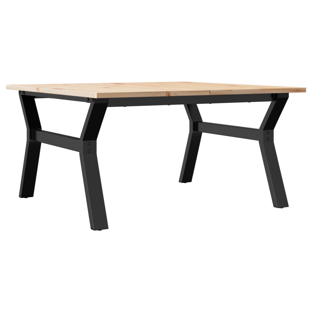 Coffee Table Y-Frame 80x80x45 cm Solid Wood Pine and Steel