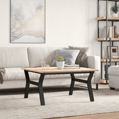Coffee Table Y-Frame 80x80x45 cm Solid Wood Pine and Steel