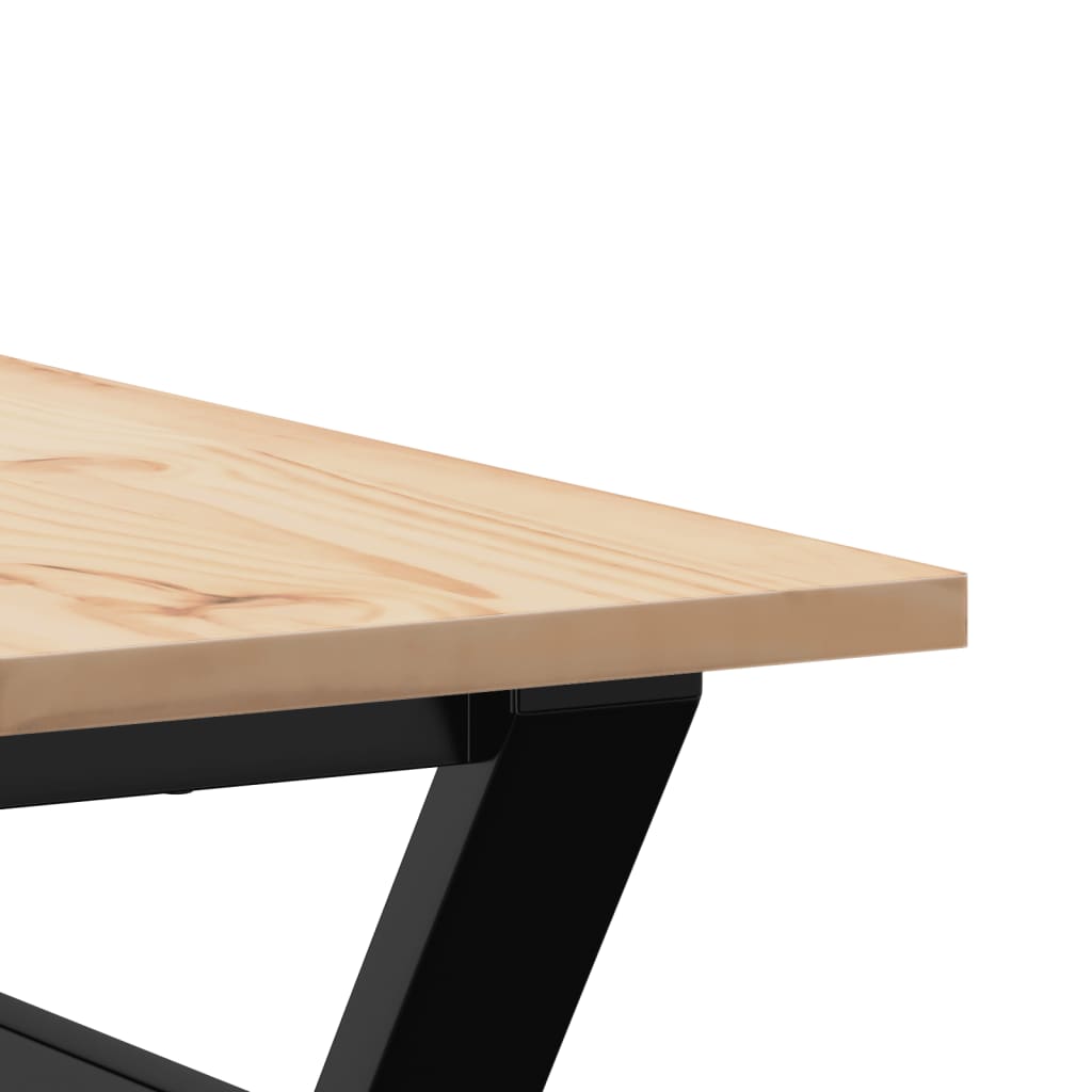 Coffee Table Y-Frame 80x80x45 cm Solid Wood Pine and Steel