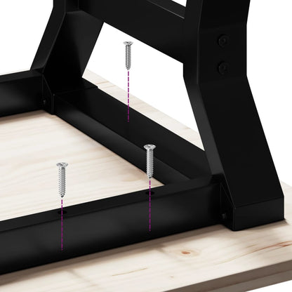 Coffee Table Y-Frame 80x80x45 cm Solid Wood Pine and Steel