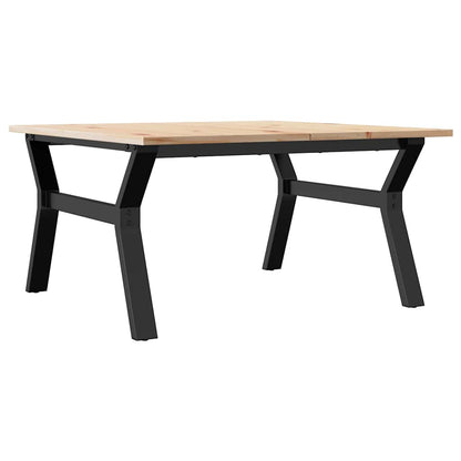 Coffee Table Y-Frame 90x90x45 cm Solid Wood Pine and Steel