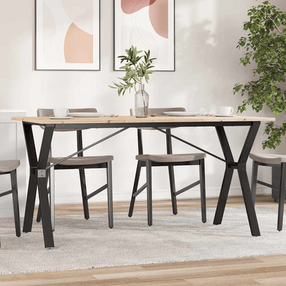 Dining Table Y-Frame 140x80x75 cm Solid Wood Pine and Steel