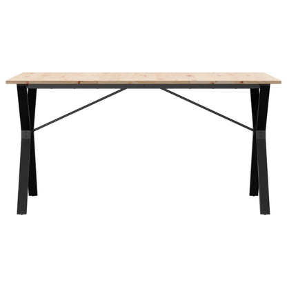 Dining Table Y-Frame 160x80x75 cm Solid Wood Pine and Steel