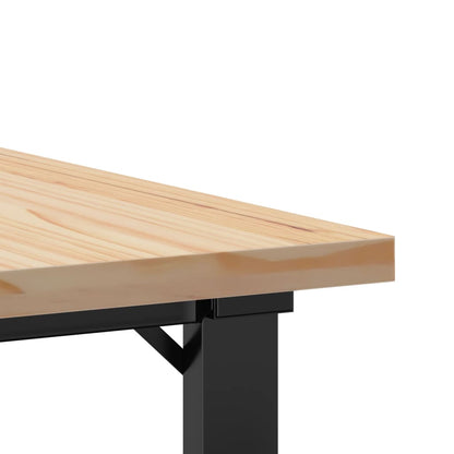 Coffee Table O-Frame 60x60x40.5 cm Solid Wood Pine and Steel