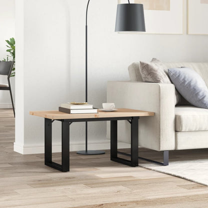Coffee Table O-Frame 80x50x40.5 cm Solid Wood Pine and Steel