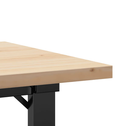 Coffee Table O-Frame 80x50x40.5 cm Solid Wood Pine and Steel
