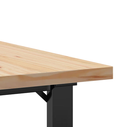 Coffee Table O-Frame 80x80x45.5 cm Solid Wood Pine and Steel