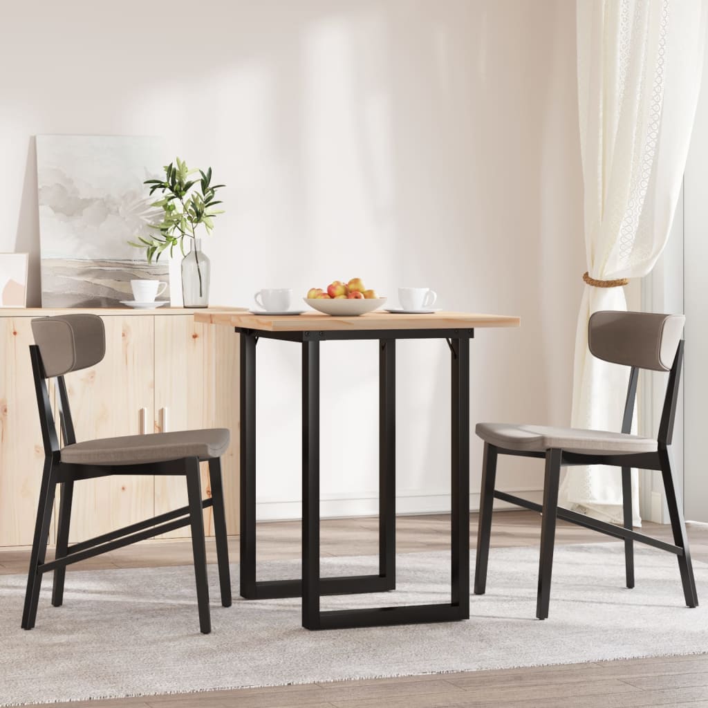 Dining Table O-Frame 60x60x75.5 cm Solid Wood Pine and Steel