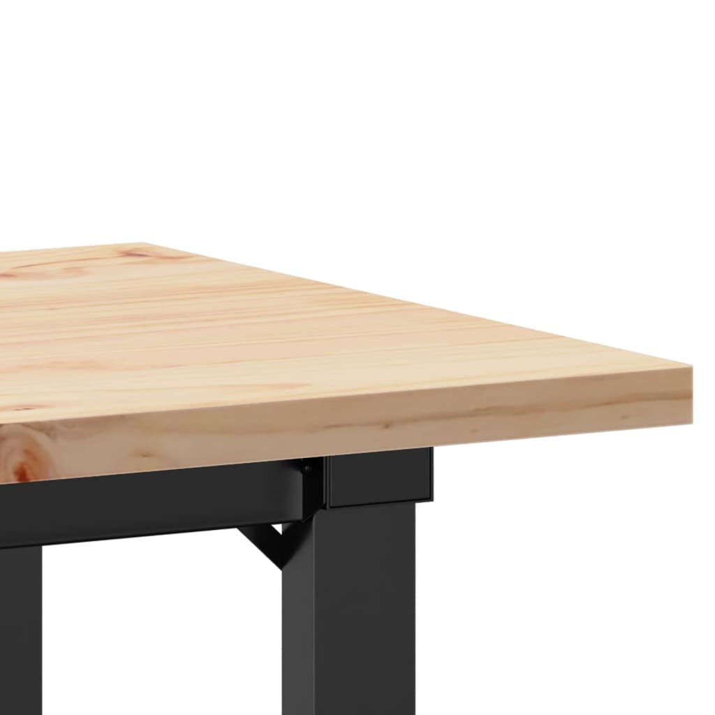 Dining Table O-Frame 80x50x75.5 cm Solid Wood Pine and Steel