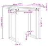 Dining Table O-Frame 80x50x75.5 cm Solid Wood Pine and Steel