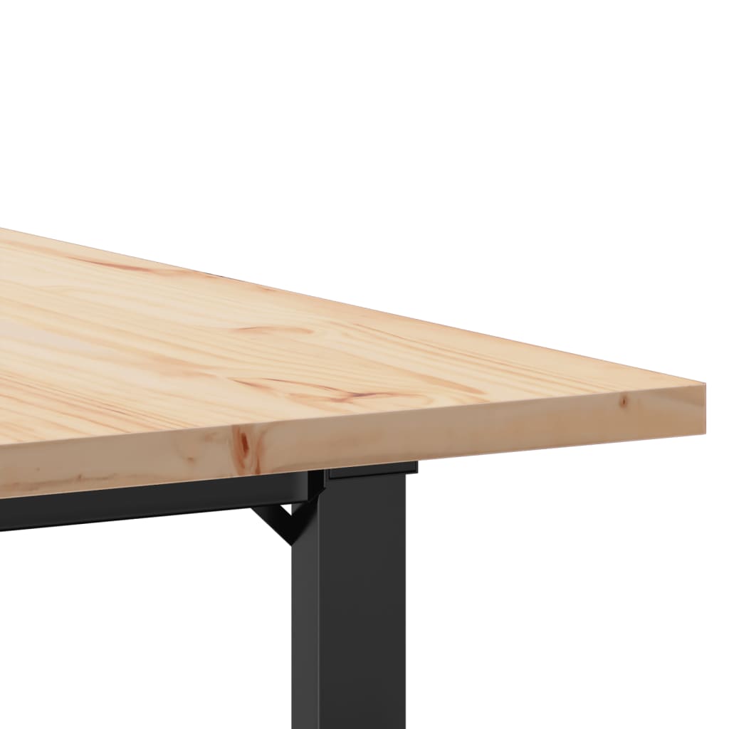 Dining Table O-Frame 90x90x75.5 cm Solid Wood Pine and Steel