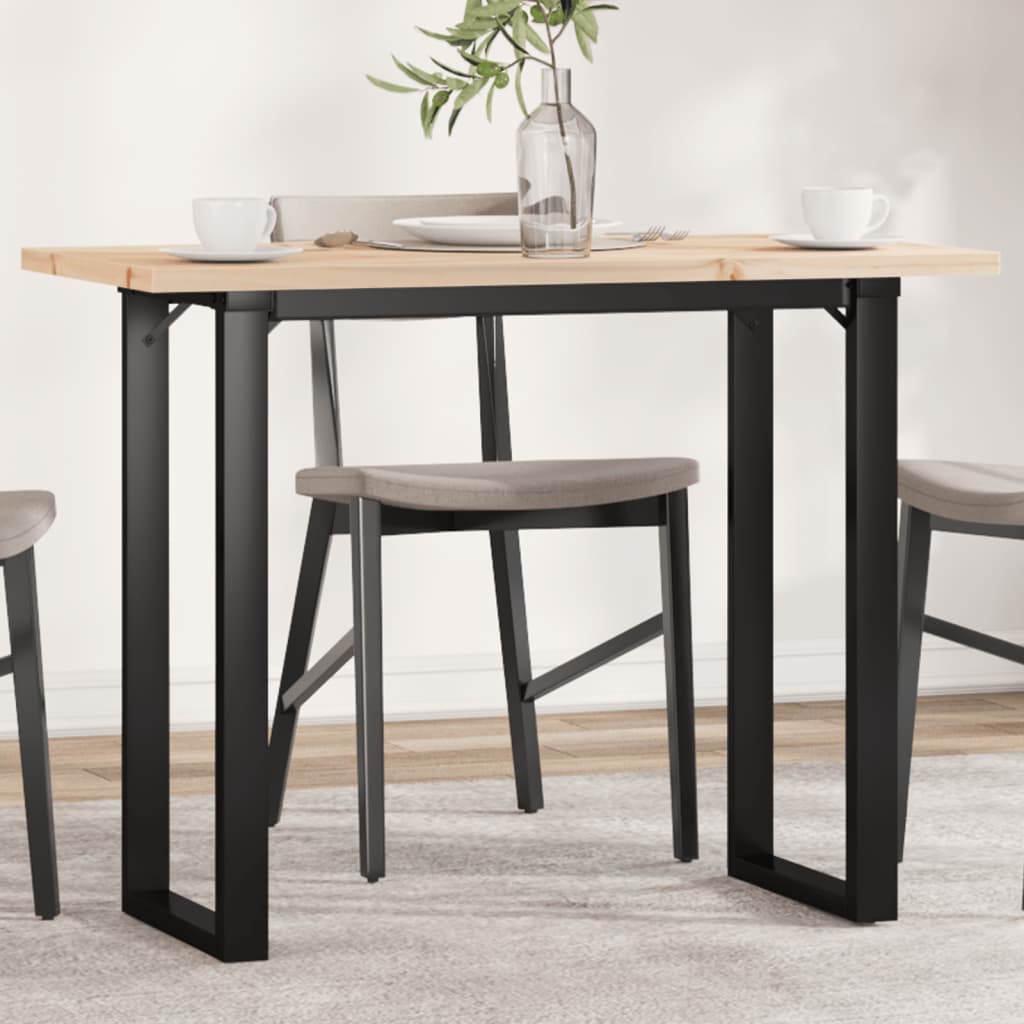 Dining Table O-Frame 100x50x75.5 cm Solid Wood Pine and Steel