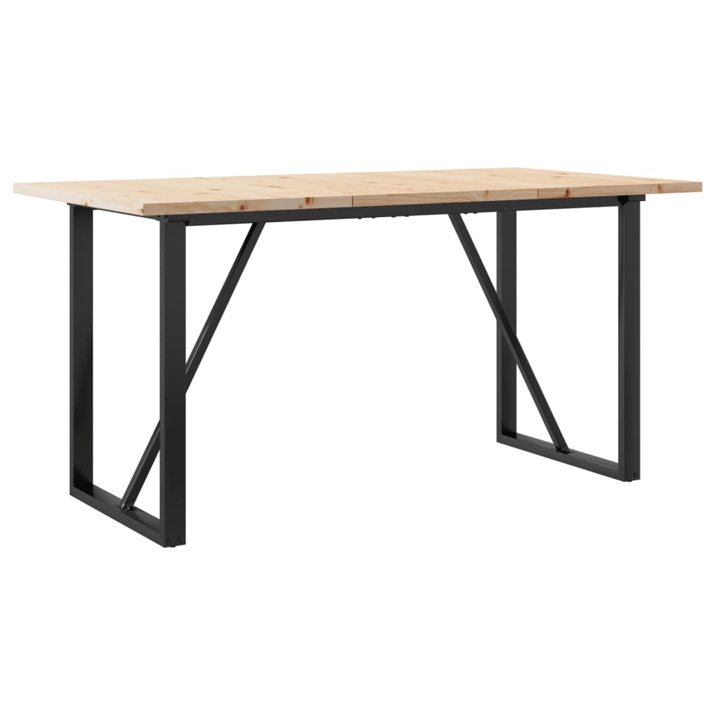 Dining Table Natural wood and black steel