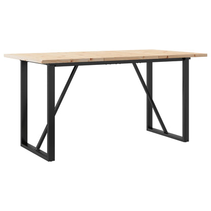 Dining Table Natural wood and black steel