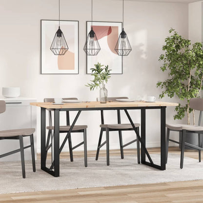 Dining Table Natural wood and black steel