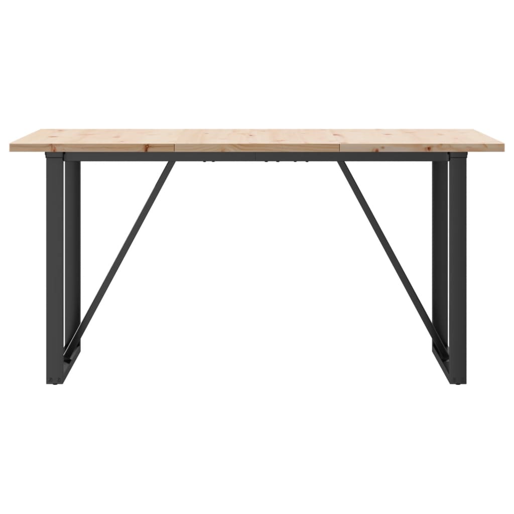 Dining Table Natural wood and black steel