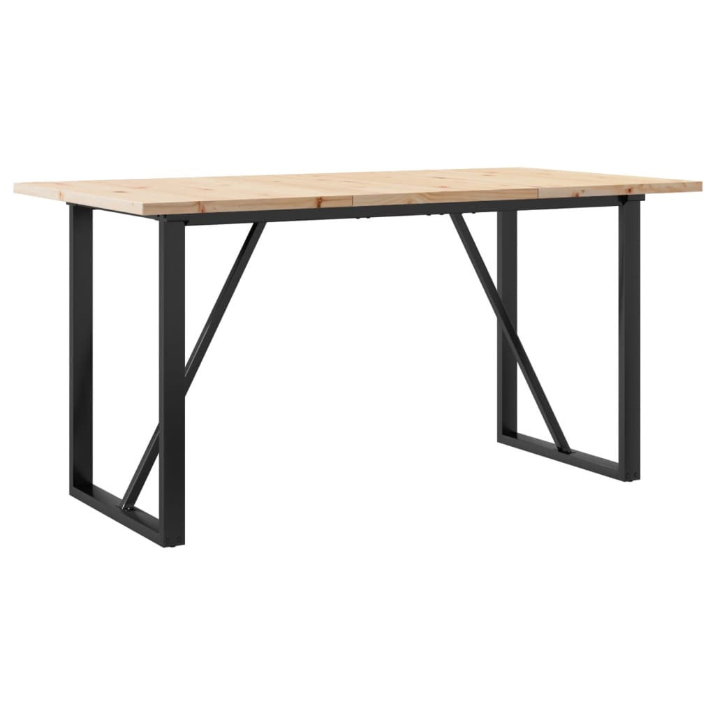 Dining Table Natural wood and black steel