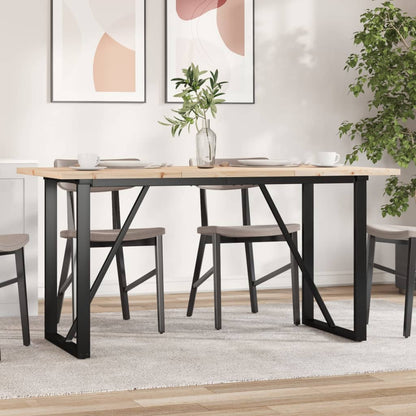 Dining Table Natural wood and black steel
