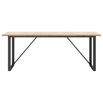 Dining Table O-Frame 200x100x75.5 cm Solid Wood Pine and Steel