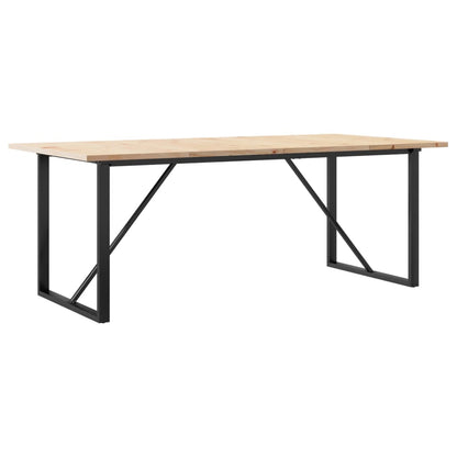Dining Table O-Frame 200x100x75.5 cm Solid Wood Pine and Steel