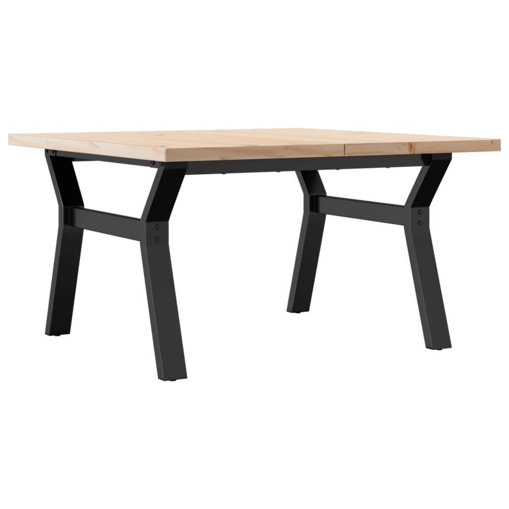 Coffee Table Y-Frame 80x80x45.5 cm Solid Wood Pine and Steel