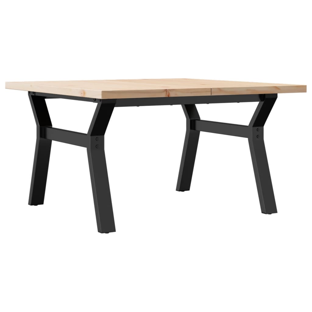 Coffee Table Y-Frame 80x80x45.5 cm Solid Wood Pine and Steel