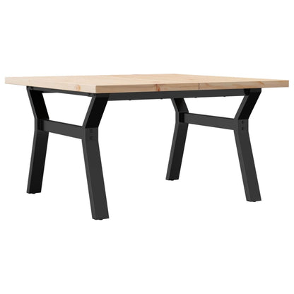 Coffee Table Y-Frame 80x80x45.5 cm Solid Wood Pine and Steel