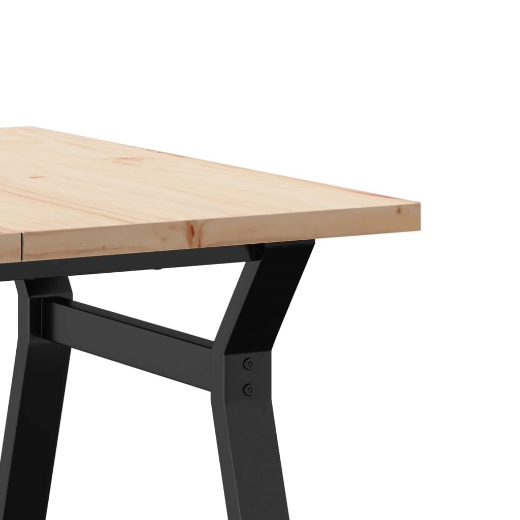 Coffee Table Y-Frame 80x80x45.5 cm Solid Wood Pine and Steel