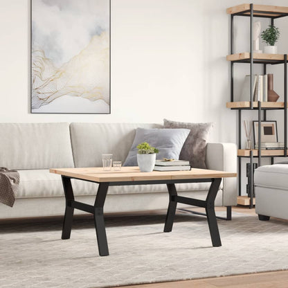 Coffee Table Y-Frame 90x90x45.5 cm Solid Wood Pine and Steel