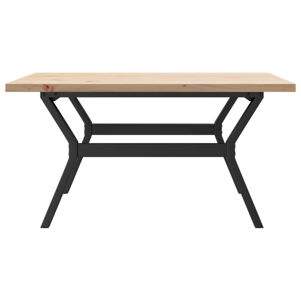 Coffee Table Y-Frame 90x90x45.5 cm Solid Wood Pine and Steel