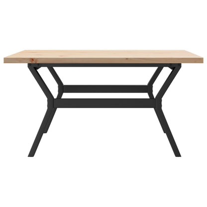 Coffee Table Y-Frame 90x90x45.5 cm Solid Wood Pine and Steel