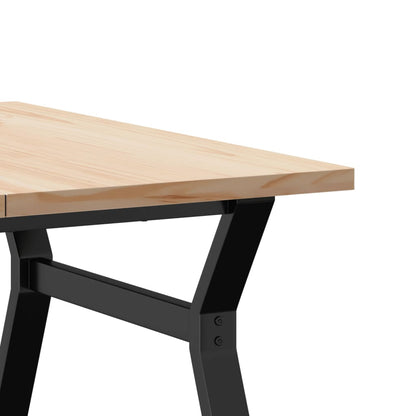 Coffee Table Y-Frame 90x90x45.5 cm Solid Wood Pine and Steel