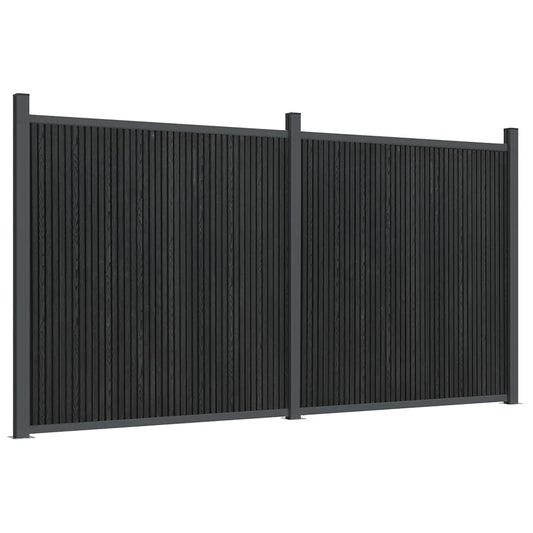 Fence Panel Grey 353x186 cm WPC