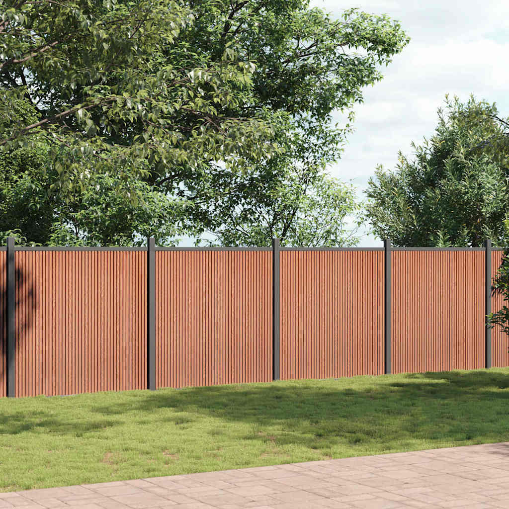 Fence Panel Brown 1737x186 cm WPC