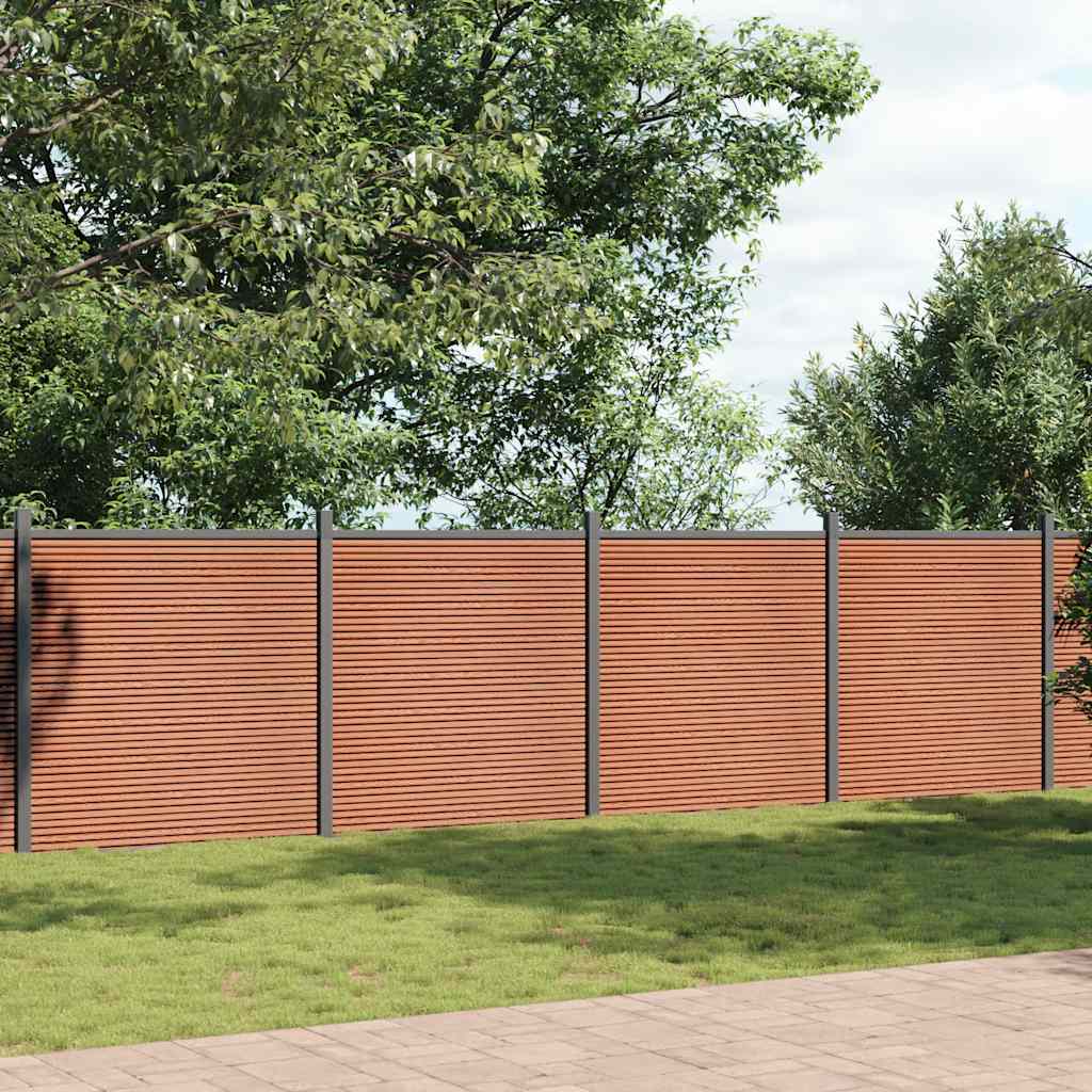 Fence Panel Brown 1737x186 cm WPC