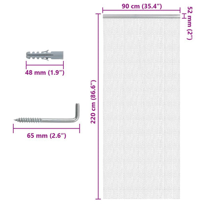 Chain Door Fly Screen 35.4x86.6" Aluminium