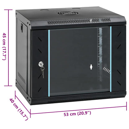 9U Wall Mounted Network Cabinet 19" IP20 20.9x15.7x17.7"