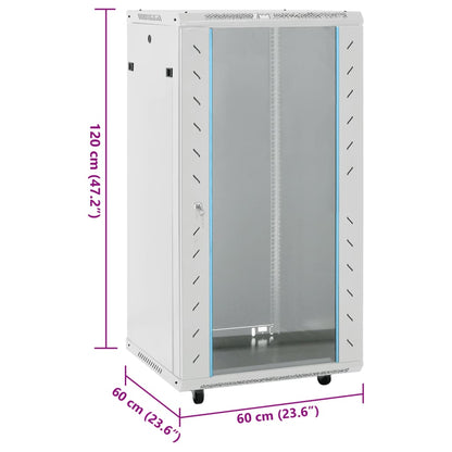 22U Network Cabinet with Swivel Feet 19" IP20 23.6"x23.6"x47.2"