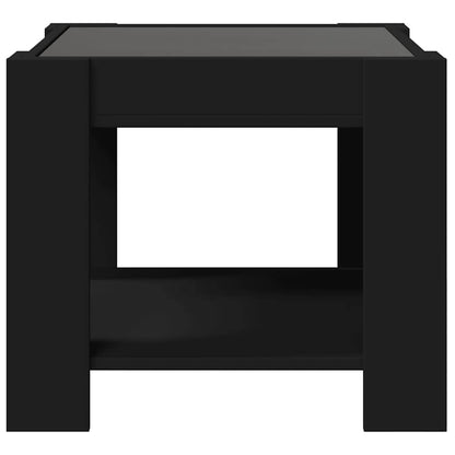 Coffee Table with LED Black 53x53x45 cm Engineered Wood
