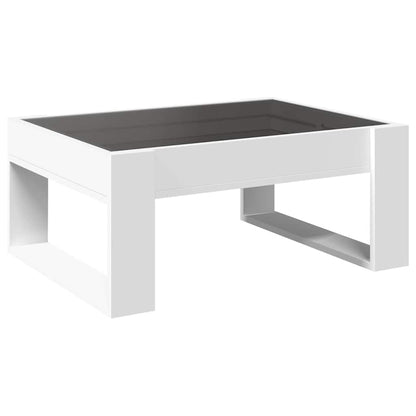 Coffee Table with Infinity LED White 70x53x30 cm